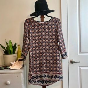 Silky, Patterned Shift Dress